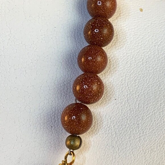 Bronze Seed Bead, Hex Bead And Glitter Bronze Bead Necklace (NA127) - Picture 4 of 5